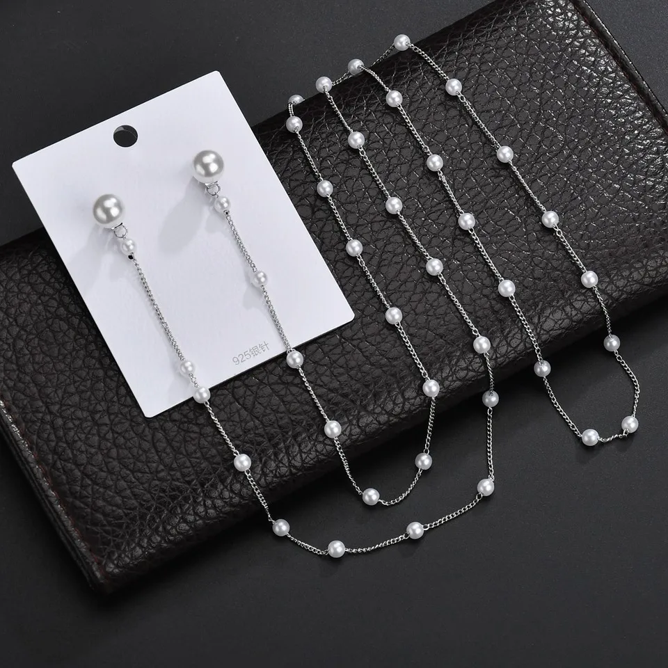 cheap Handmade Pearl 925 New Silver Pins Woman Vintage Chains Copper Zircon Chain Necklaces Stainless Steel Necklace For Love Gift