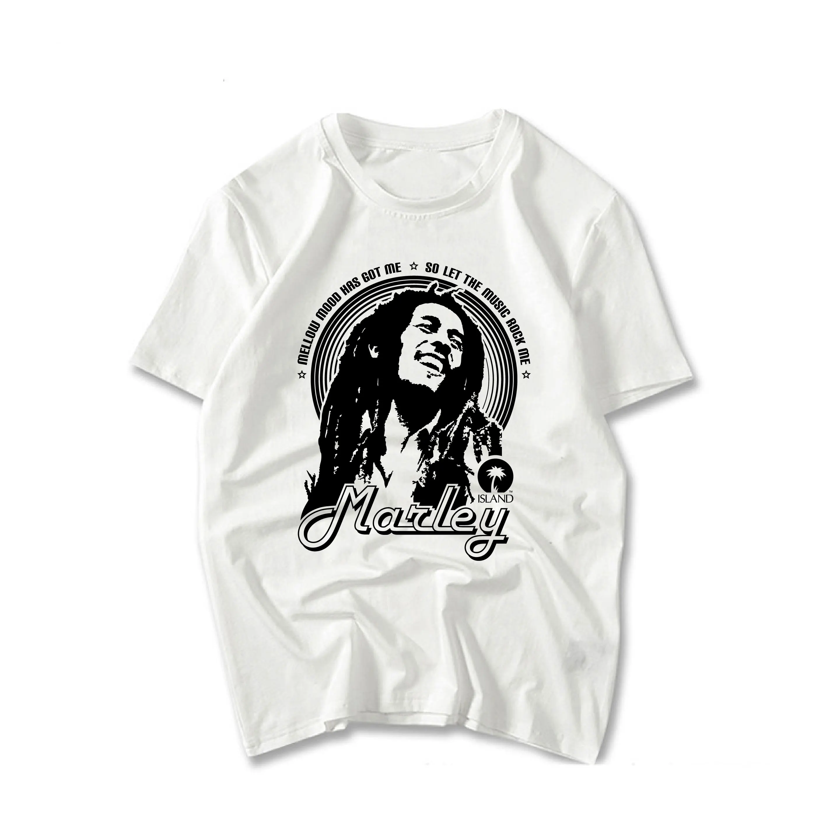 

Bob Marley Mellow Mood Rock Fans T-Shirts 2018 100% Cotton Casual Men's T Shirt Short Sleeve White Printing Tees Tshirts Homme