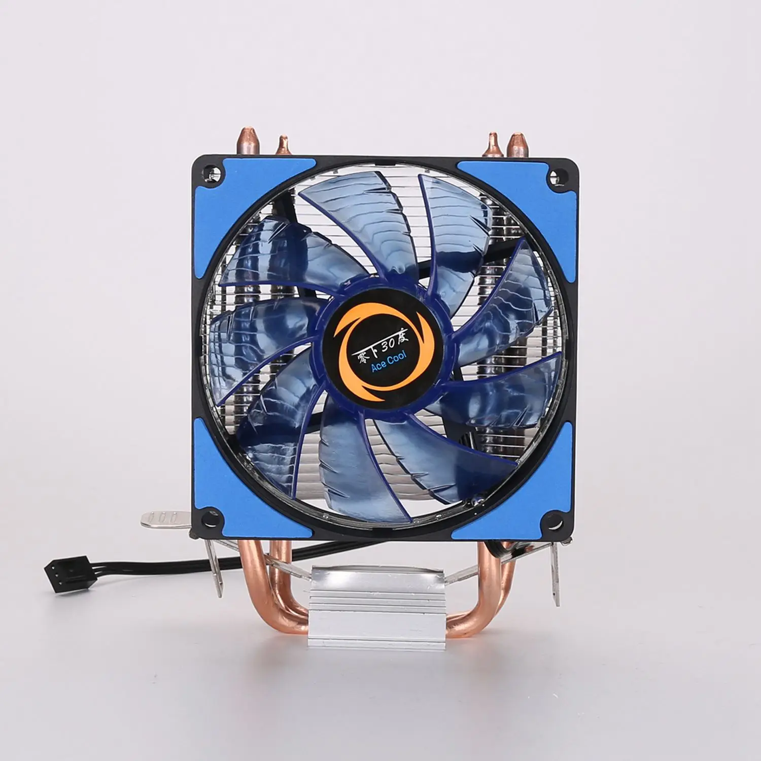 CPU Cooler 2 Heatpipes Blue LED CPU Fan Cooling Fans Computer Fan Coppery Aluminum Heatsink for LGA 775/115x/AM2/3/4 x79