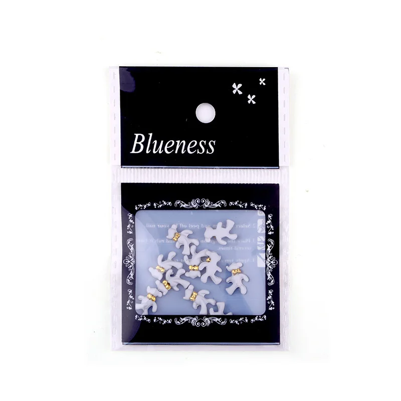 Blueness 10 шт./лот 3D серый Мишка дизайн стразы сплав украшения для ногтей аксессуары