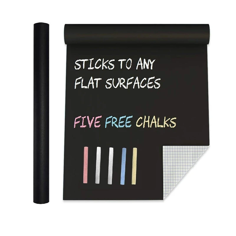 

Extra Large Chalkboard Contact Paper PVC Wall Decal Poster (6.5 Feet) Blackboard Roll Adhesive Chalk Board Paint Alternative w
