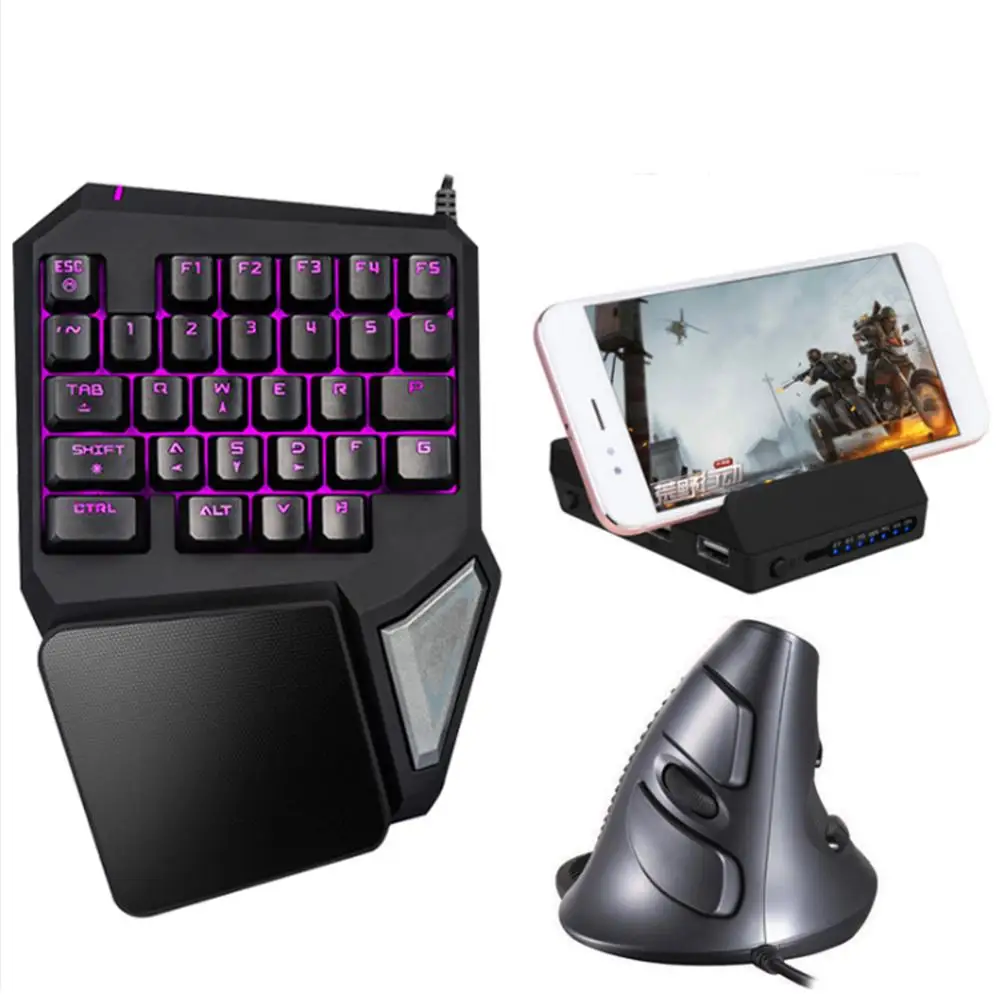 

USB Wired Professional LED Backlit Ergonomic Laptop PC One-hand Gaming Keyboard Good quality