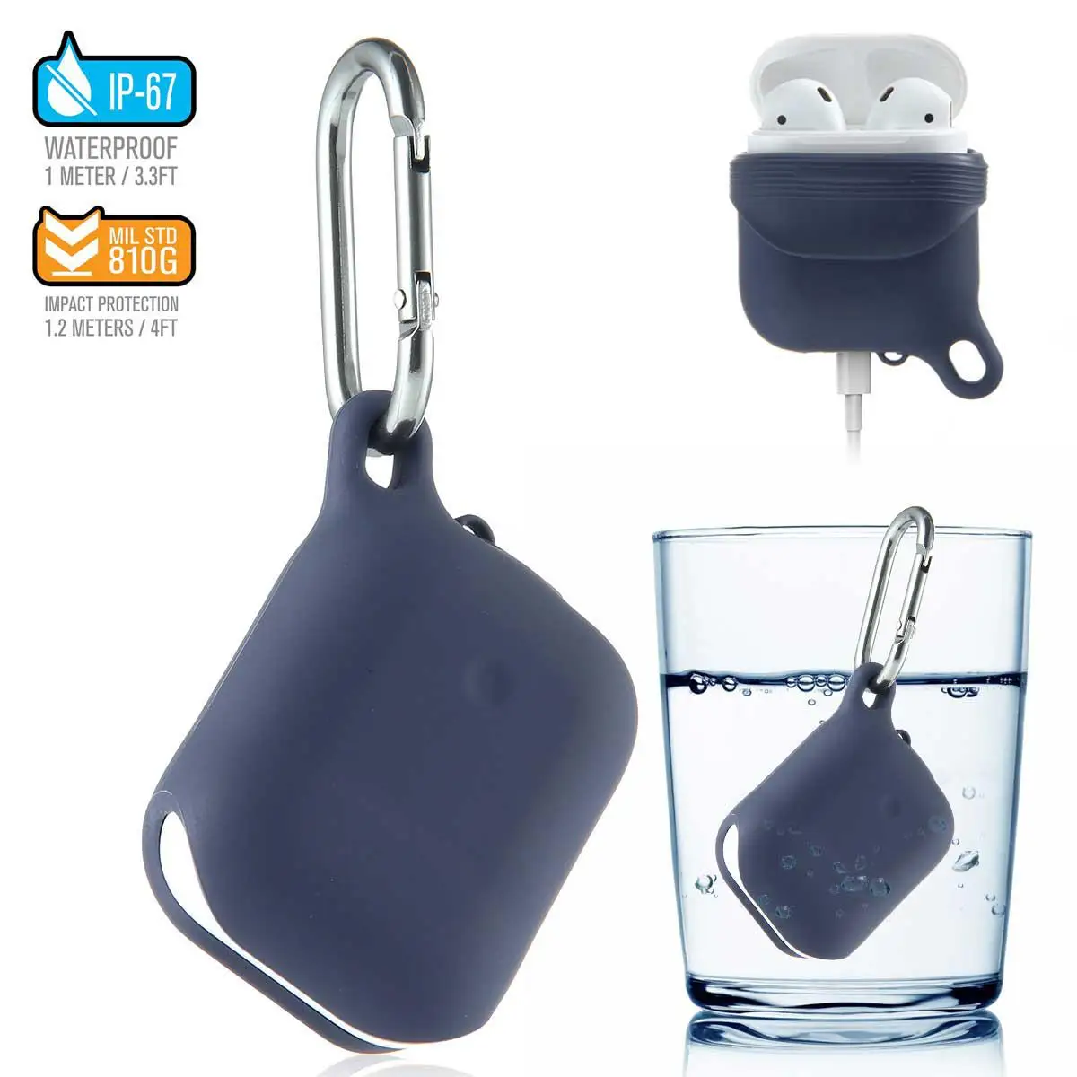 

IP67 Waterproof Case for Airpods 2 Cover Shockproof Protective Cover Soft Skin Silicone Accessorie
