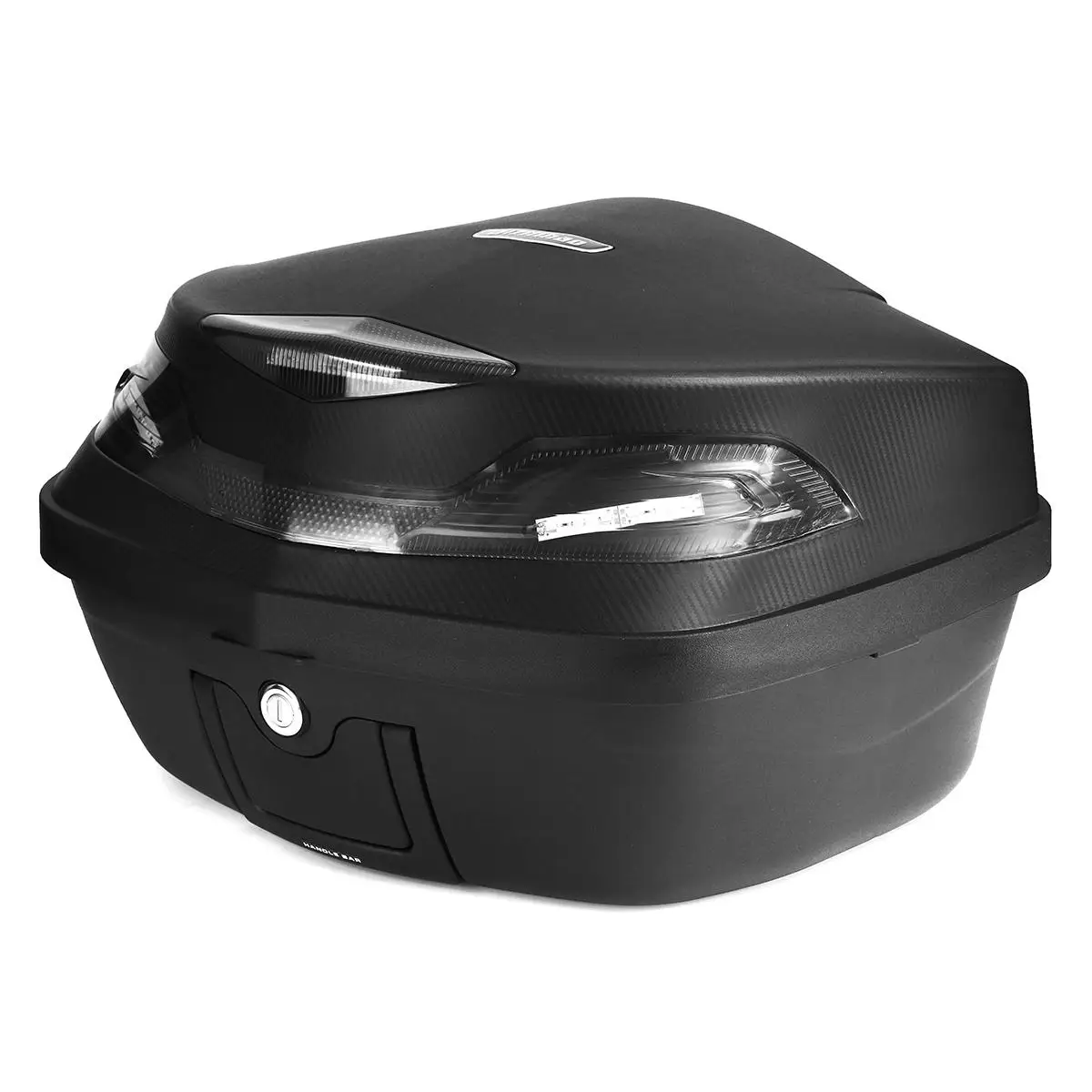  Universal 48L Motorcycle Scooter Top Box Tail Luggage Storage Case w/LED Light 56cm x 40cm x 37cm - 32990532015
