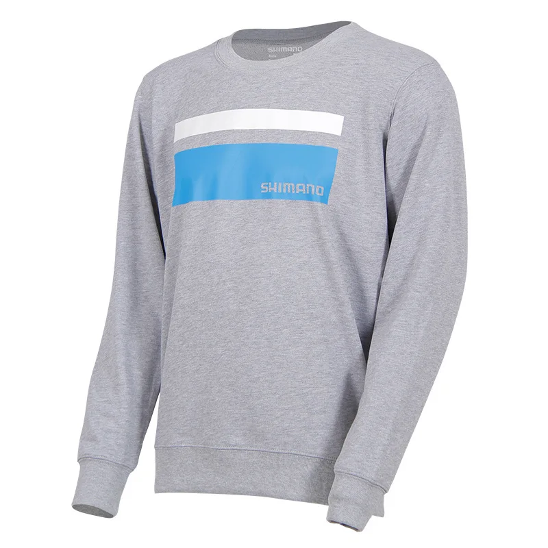 

New Shimano Men Long Sleeves Fishing Shirts Round Neck Sweater Cotton Autumn Camping Fishing Clothing for Outdoor Sports Clothes