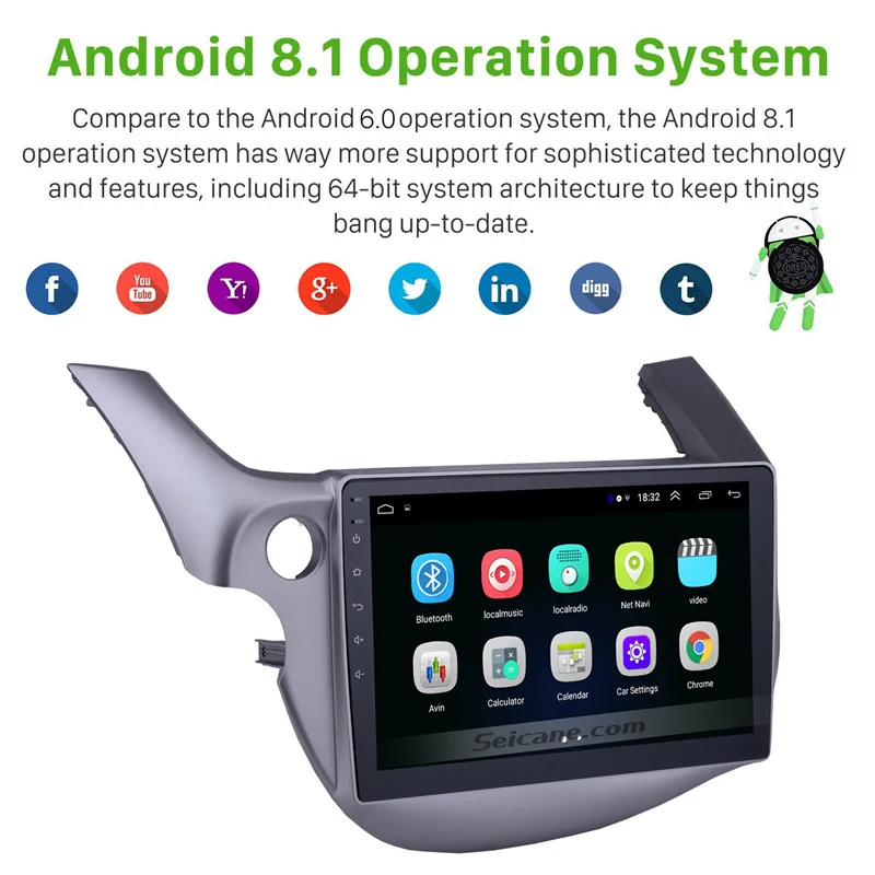 Perfect Seicane 10.1" 2Din Android 8.1 GPS Car Radio For Honda 2007 2008-2011 2012 2013 Multimedia Player Wifi Head Unit 1