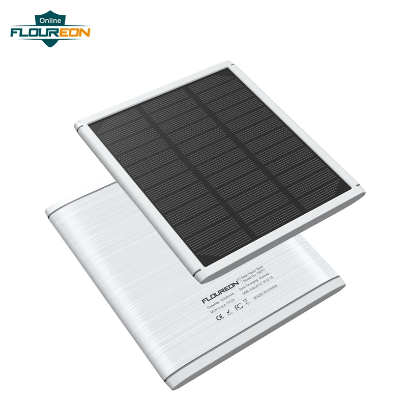 

FLOUREON 12000mAh Solar Power Bank Portable External Backup Battery Pack Dual USB Solar Power Pack For Smart Phones Tablet