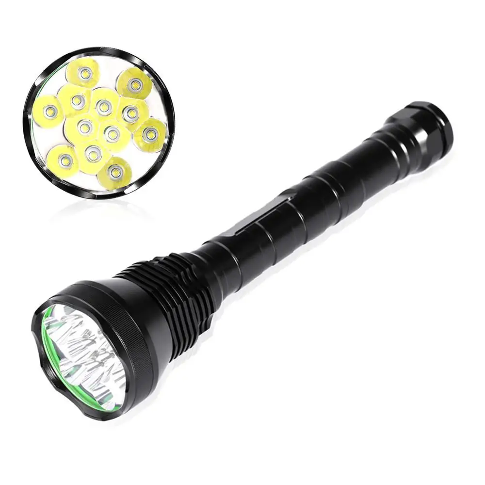 

LumiParty 138000lm Lighting 12T6 LED Flashlight 18650 Portable High Power Tactical Flashlight 5 Modes Hunt Camping