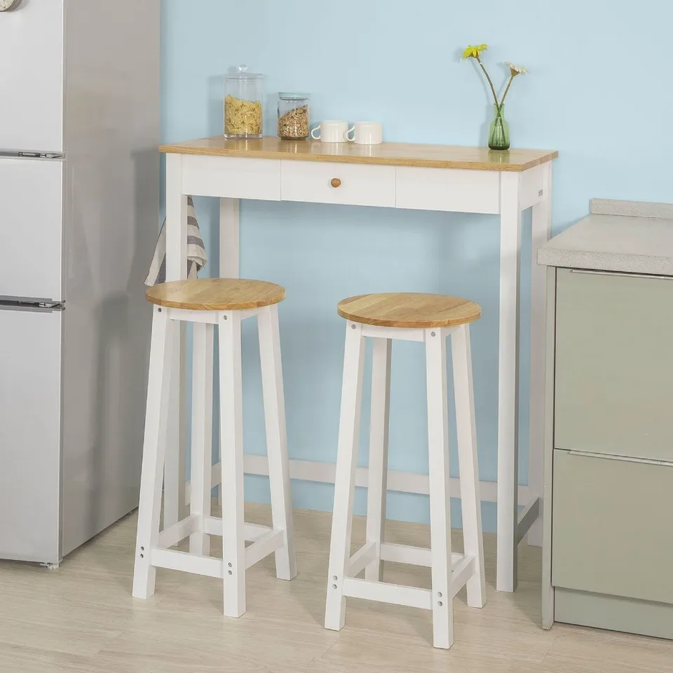 Sobuy Fwt50 Wn 3 Pieces Bar Set 1 Bar Table And 2 Stools Kitchen Breakfast Bar Set Dining Set Dining Room Sets Aliexpress