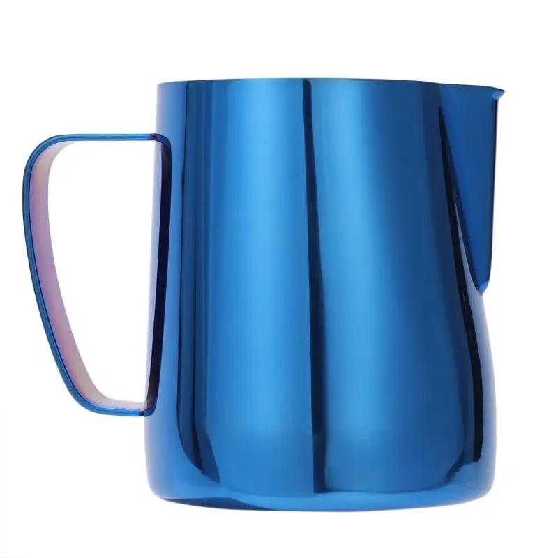 Stainless Steel Titanium Blue Frothing Jug Espresso Coffee Pitcher Steam & Froth Milk For Lattes & Cappuccinos