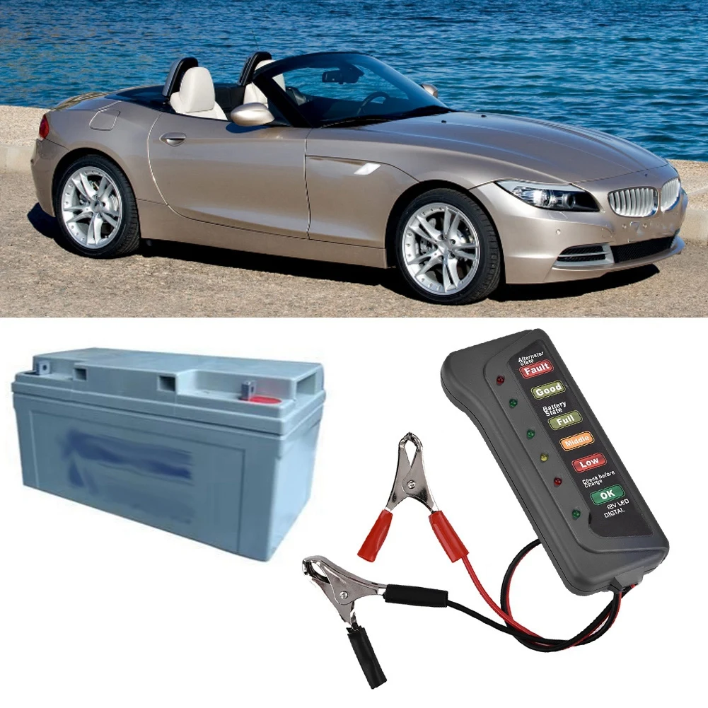 

6-LED Display Car Battery Measuremt Tester 12V Power Digital Analyzer Automotive Checker Alternator Test Electrician Tool