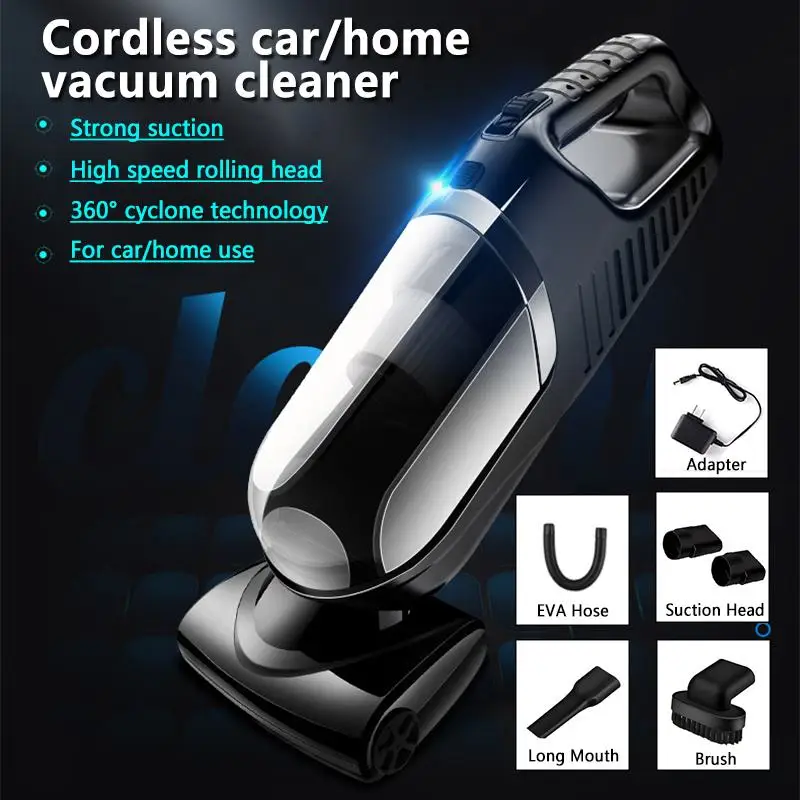 

220V 120W Auto Wireless Cordless Handheld Vacuum Cleaner Sweeper Lightweight Portable Wet/Dry Car Vaccum Cleaner Home Cleaning