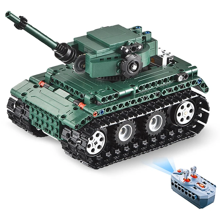 

Hot Sales Children DIY Blocks Strong Power RC Crawler Tank Anti-Interference Wireless Remote Control Tank Toy Kids Gifts