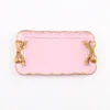 Promotion! European Style Pink Bow Cake Storage Trays Makeup Organizer Dessert Plate Square Decor Tray Kitchen Storage Trays 1