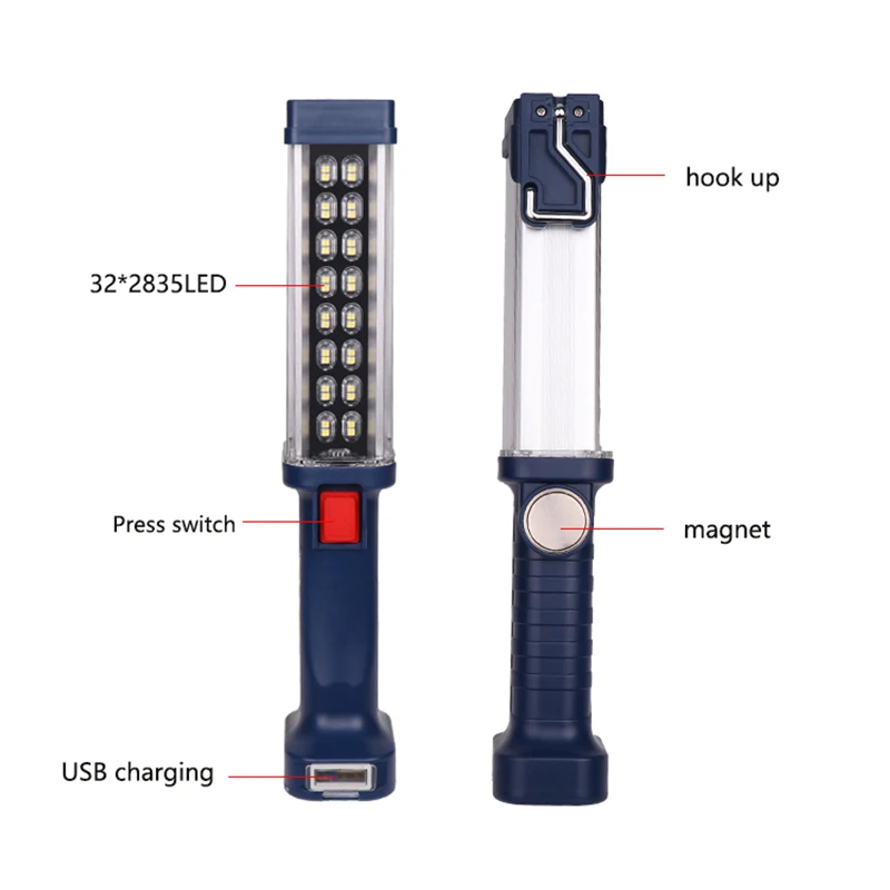 

3.7V 4000mAh Battery Camping Inspection Flashlight Muti-Function COB LED Work Light Bicycle Lamp With 2Mode