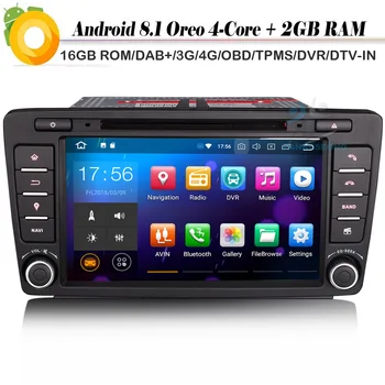 

DAB+ Android 8.1 Autoradio Quad Core WiFi 4G DVD BT RDS DVR OBD Bluetooth Car Radio Player for SKODA OCTAVIA GPS NAVI