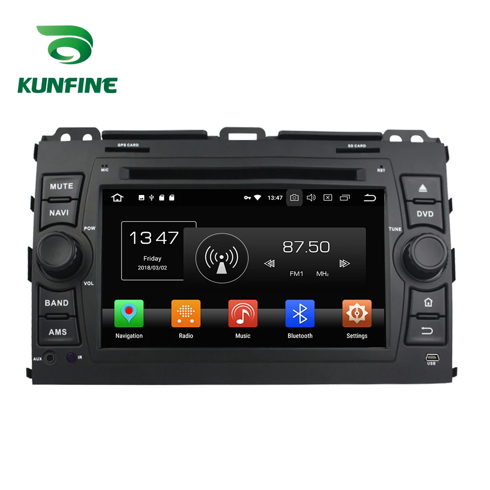 

KUNFINE Quad Core 2GB RAM Android 8.1 Car DVD GPS Navigation Multimedia Player Car Stereo For Toyota Prado 2006-2010 Radio