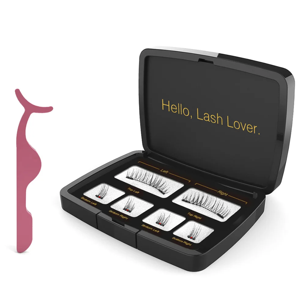

6Pc 3D makeup Magnetic Eyelashes False Eyelashes make up Mink Lashes Full Strip Lashes & Tweezers Double Magnet Fake Eye Lashes