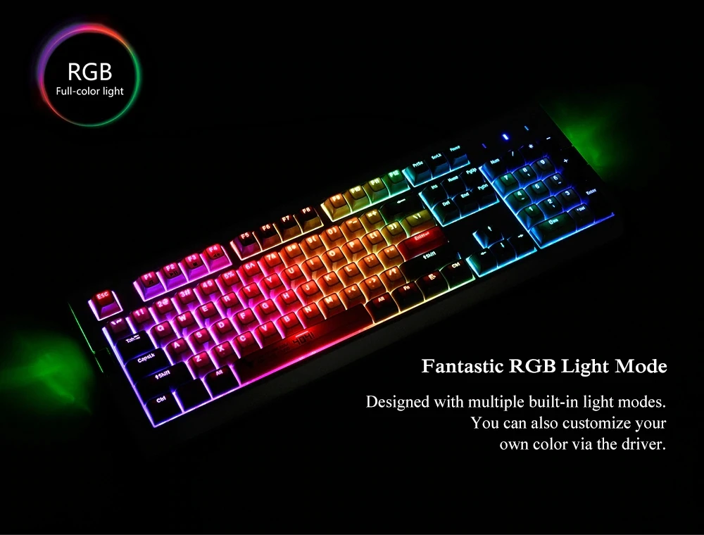 Ajazz AK510 Ретро RGB механическая клавиатура 104 клавиша PBT шариковая колпачок