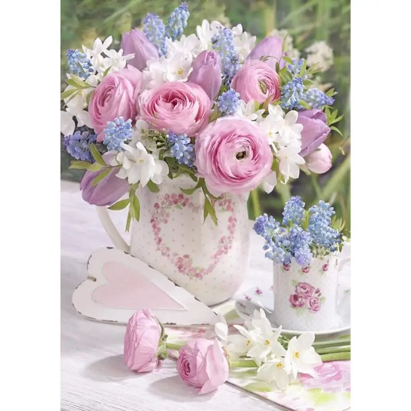 

5D DIY Full Drill Bouquet Diamond Painting Cross Stitch Embroidery Mosaic Rhinestone Diamond Needlework Scenery Picture Handma
