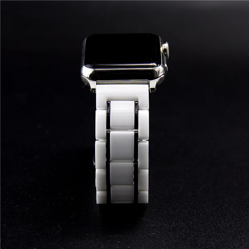 Luxury Watch Band For Apple Watch Series 4 Ceramics With Stainless Steel Watch Strap For Apple Series 1 2 3 Watchbands 44 42mm