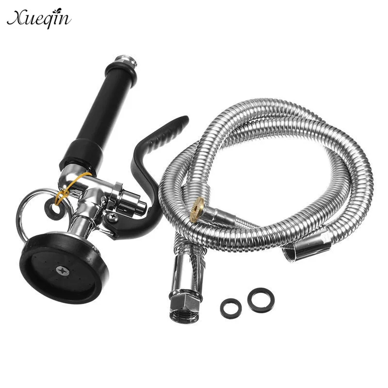 

Xueqin Black Commercial Kitchen Pull-out Pre-Rinse Faucet Tap Spray Head Sprayer With Stainless Steel Flexible Hose