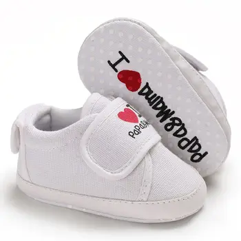 

Classic Casual Comfortable Canvas Baby Shoes I love Papa&Mama Newborn Sports Sneakers First Walkers Kids Booties Children