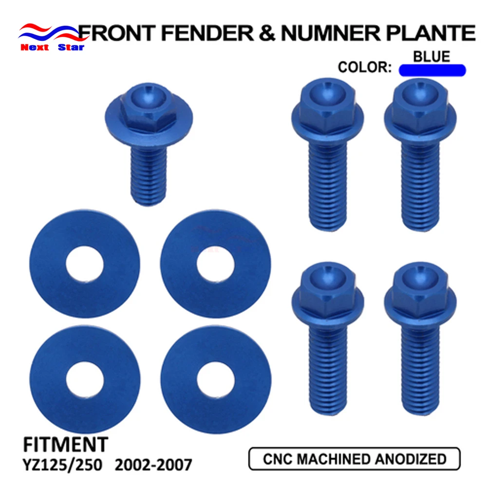 Motorcycle Aluminum Blue Screw Rear Front Fender Radiation Shround Seat For Yamaha YZ YZ125 125 YZ250 250 2002 03 04 05 06 2007