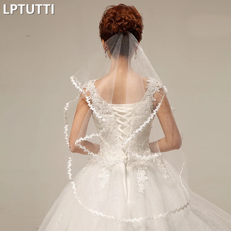 LPTUTTI laceLace Edge короткий параграф Mantilla свадебный головной убор аксессуары свадебная вуаль с расческой