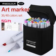Finecolour Alcohol Art Marker Color Pen Artist Double Headed Sketch Marker 36 48 Set EF100 Markers for Drawing finecolour markers yellow and red color double ended art marker artist sketch drawing marker pen