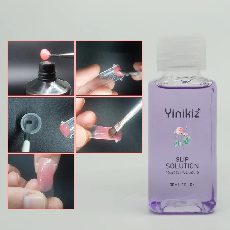 

Yinikiz Clear Purple Color Nail Liquid Slip Solution Poly Gel Extension Nail Form Tools Fast Uv Builder Glue