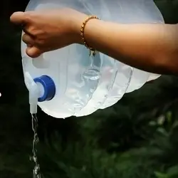 Открытый ведро для воды кемпинг складной с водопроводом 10L/15L складной походный выживания применимо Бутылка Контейнер