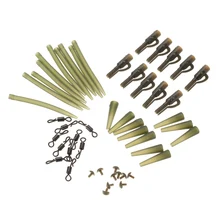 50 шт./10 компл. Терминал Карп рыболовные снасти безопасности свинцовые зажимы резиновые трубки анти запутывание рукава быстрая замена прокатки Вертлюги