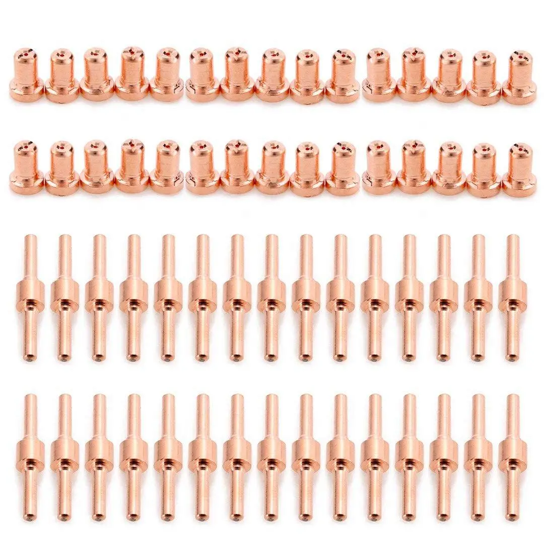 BMBY-60pcs Red Copper Extended Long Plasma Cutter Tip Electrodes&ampNozzles Kit Mayitr Consumable For PT31 LG40 40A Cutting Welde |
