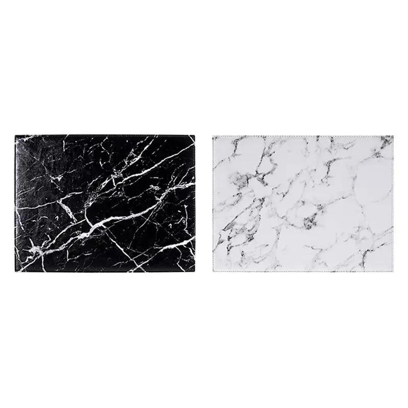 PU Ins Style Marbling Print Waterproof Place Mat High Temperature Resistance Tableware Mat Dining Room Kitchen Table Decor
