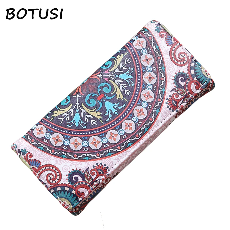 BOTUSI 2018 الفاخرة العلامة التجارية الشهيرة المرأة محافظ وحقائب يد النقدية محفظة طويلة الإناث السفر حامل بطاقة الهاتف المحمول مخلب جيب