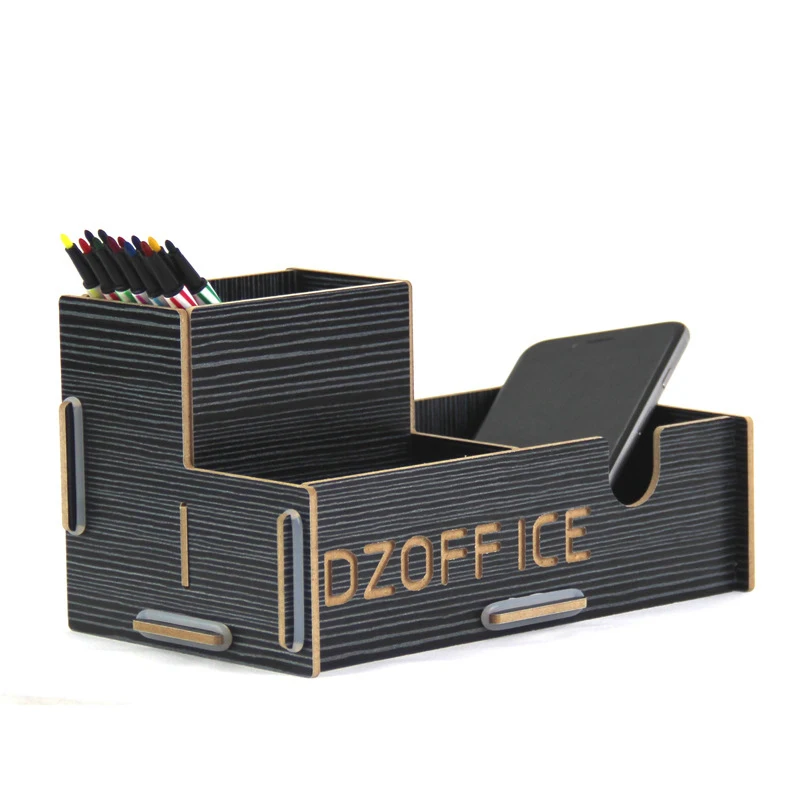 

Creative Pen Holder Office Stationery Creative Multifuntional Wooden Desktop Organizer Pen Organizer Stationery
