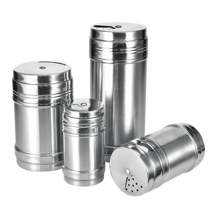 

Rotary Spice Jar Kitchen Gadget Seasoning Can Spice Pepper Shaker Rotating Cover Multi-purpose Salt Sugar Bottle Stainless Steel