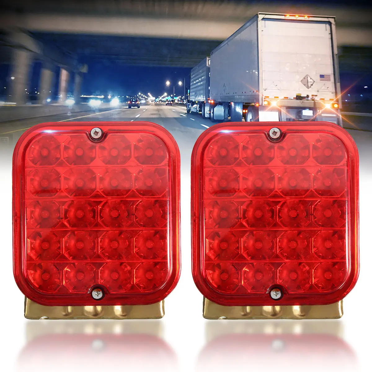 

12V Red 20 LED Universal Truck Light Rear Tail Light Reverse Brake Lamp Housings For Jeep For Truck Trailer For Bus