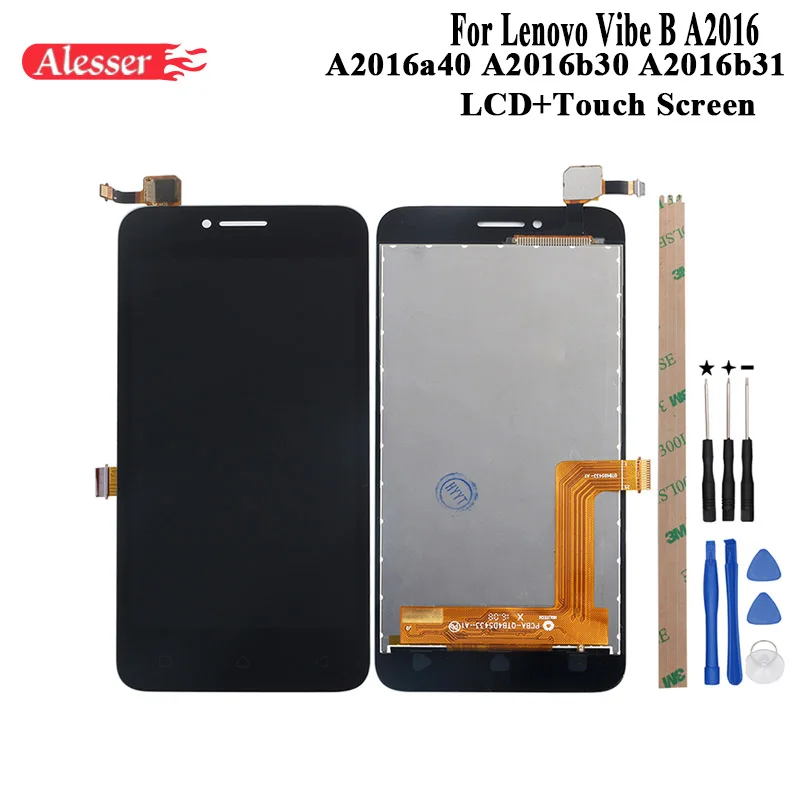 ЖК дисплей и тачскрин в сборе Alesser для Lenovo Vibe B A2016 A2016a40 A2016b30 A2016b31 ремонтные детали +