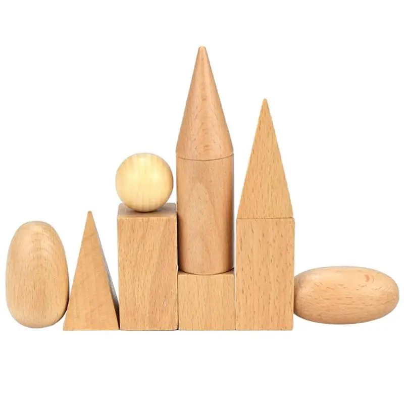 Деревянные игрушки Монтессори геометрические 3D головоломки формы обучения Образование математические игрушки ресурсы для Kinderschool