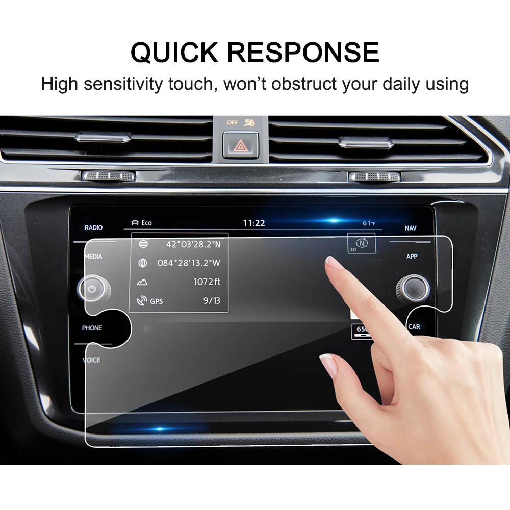 

11" HD Screen Tempered Glass Car GPS Navigation Screen Protector for VW Tiguan 2017-2018