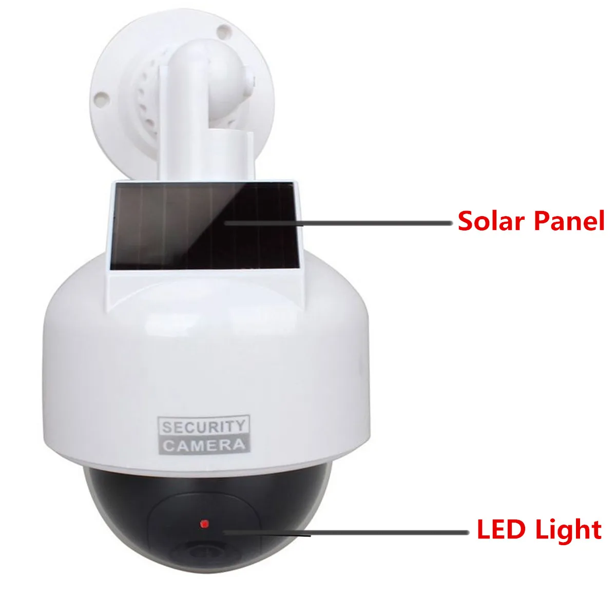 

Solar Energy Waterproof Outdoor Indoor Fake Security Camera with Red LED Flashing Light Surveillance Security Dummy Camera