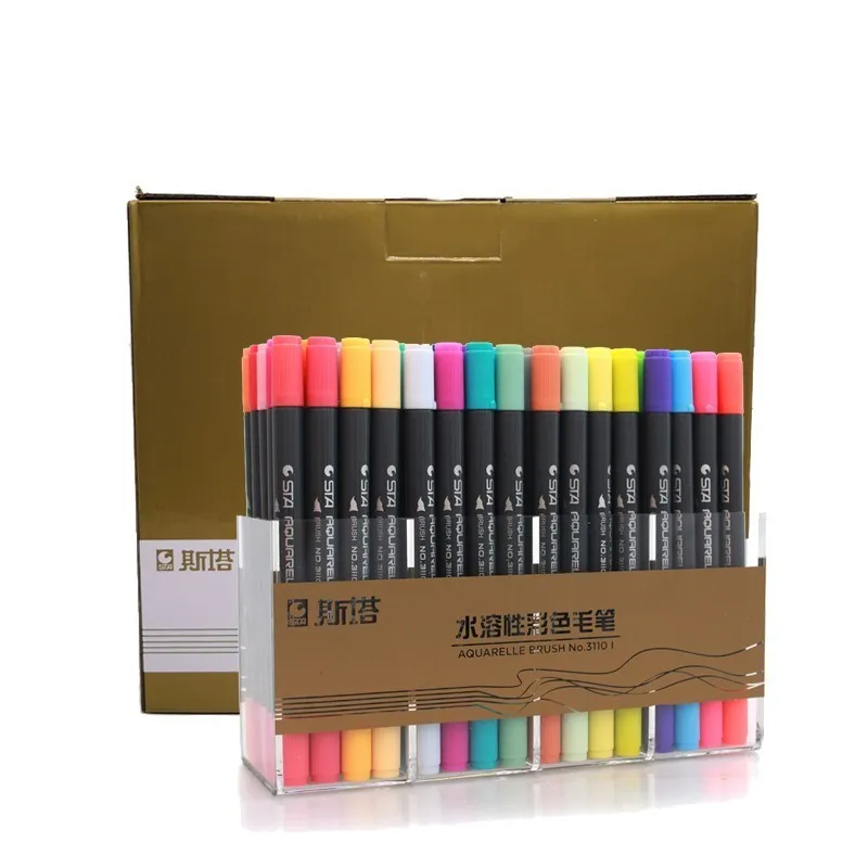 

STA 80Colors Double Head Soluble Colored Sketch Marker Brush Pen Set For Drawing Design Paints Art Marker Supplies Dropshipping