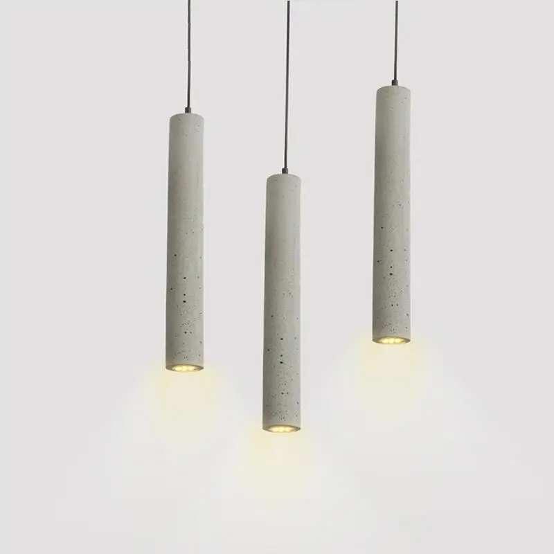 

G9 Retro LED Chandelier 220V American Type Water Pipe and Cement Chandelier with 2W Light Source