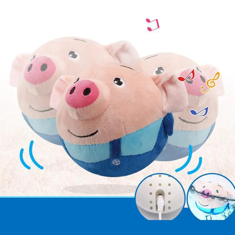 

72 Song Talking Plush Pig Electric Bouncing Music Pet Sound Ball Multi-function Dog Interactive Toys For Children