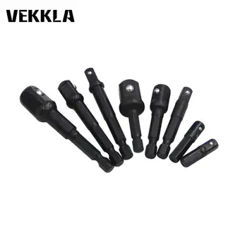 

8Pcs Socket Adapter Impact Hex Shank Extension Drill Bits Nut Driver Sockets Bar Tools Set For Screwdriver 1/4 3/8 1/2inch Nut D