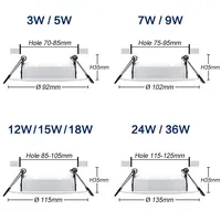 Dimmable Waterproof LED Downlight AC220V 230V 5W 7W 9W 2