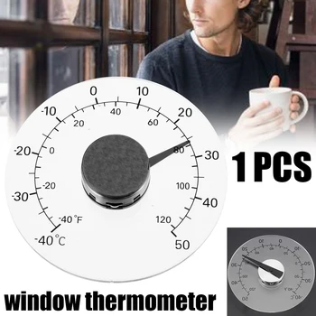 

Clear Round Circular Thermometer Outdoor Window Temperature Thermometer For Household Weather Station Tool