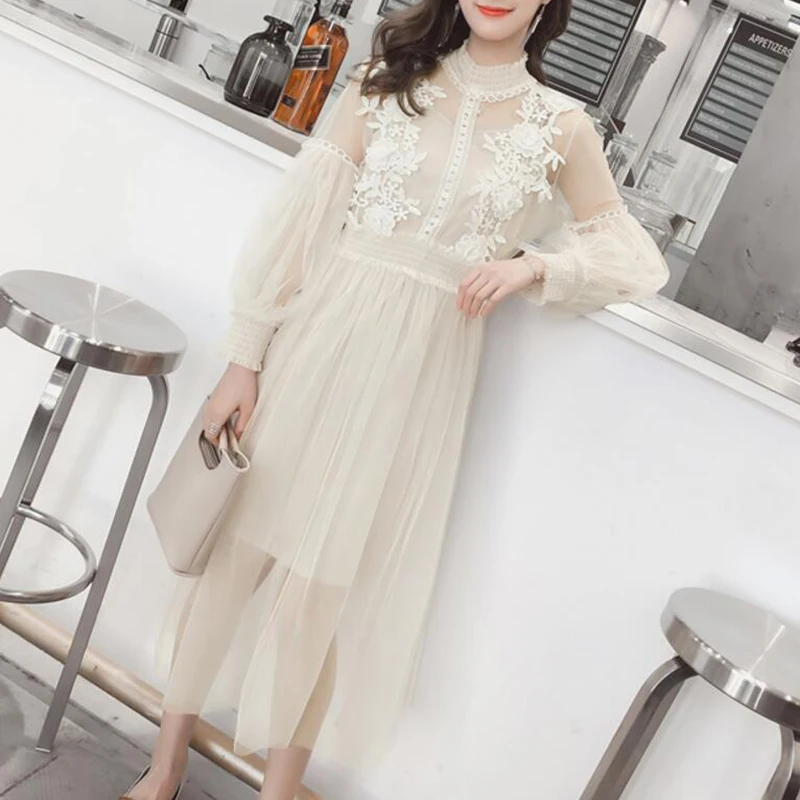

Summer Women dresses Lace Mesh Dress Floral Boho Party Beach Casual Sundress Hot gothic dress